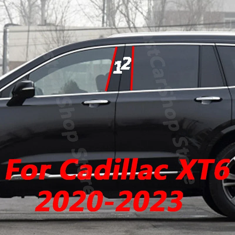 

For Cadillac XT6 2020 2021 2022 2023 Car Door Central Window Middle Column Trim Decoration Strip PC B C Pillar Cover Accessories