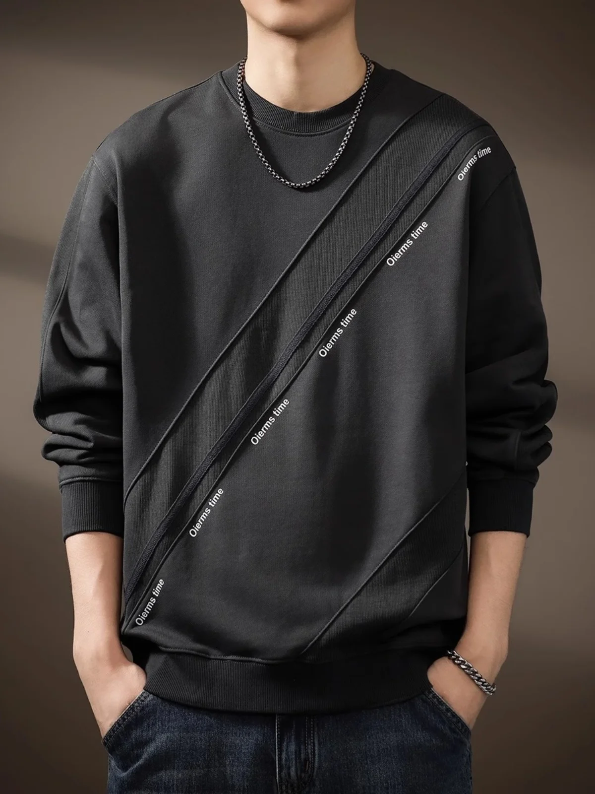 

Мужская толстовка в американском стиле премиум-класса, свободного кроя, больших размеров, с круглым вырезом, осенне-зимняя верхняя одежда в винтажном американском стиле