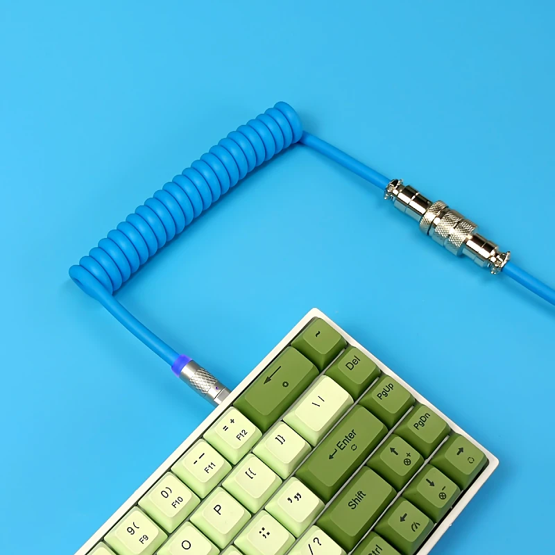 2 인 1 금 도금 나선형 케이블 파라코드, 기계식 키보드 에비에이터 케이블 c형 USB 데스크탑 컴퓨터 액세서리