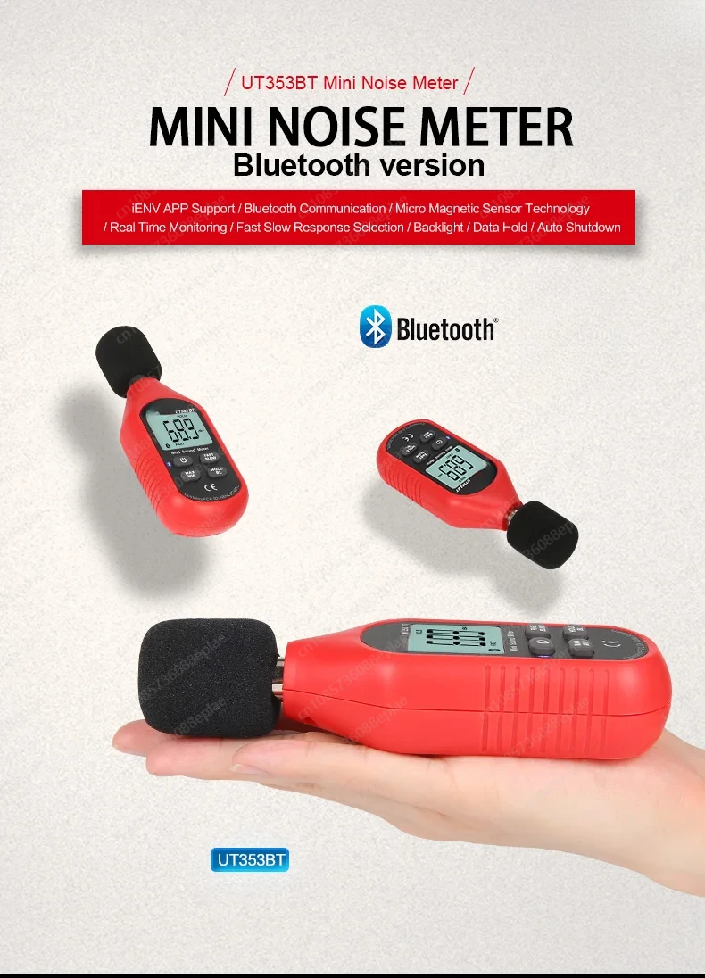 UT353 Digital Sound Level Meter UT353BT Noisemeter 30-130dB Decibel Tester Noise Audio Detector Bluetooth