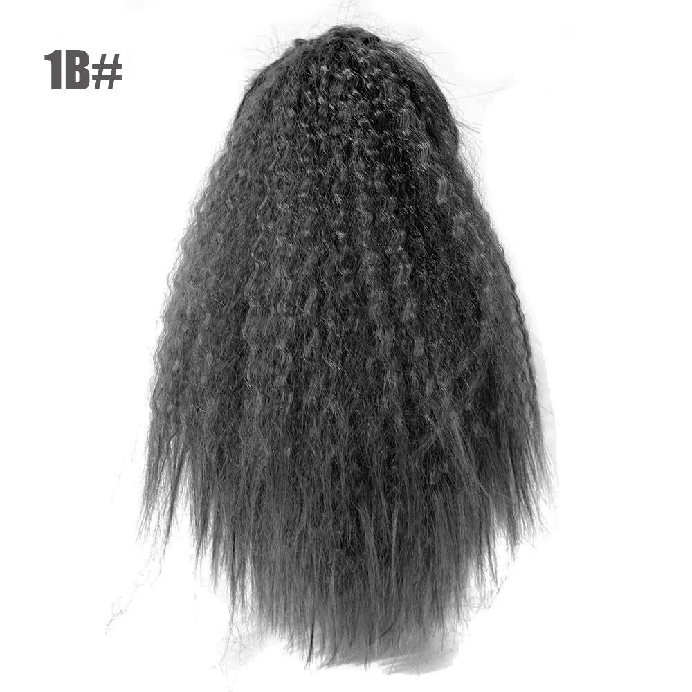 22inches Synthetic Ponytail Hair Extension Clip in Fake Wig Hairpiece Blonde Wrap Around Pigtail Long Smooth Overhead Pony Tail