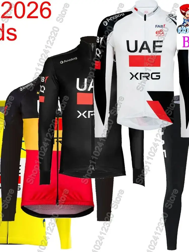 AliExpress NONE Kids UAE 2026 Team belgium Slovenia Cycling Jersey Set Boys Girls Long Sleeve Child Cycling Clothing Suit MTB Bike Road Pants