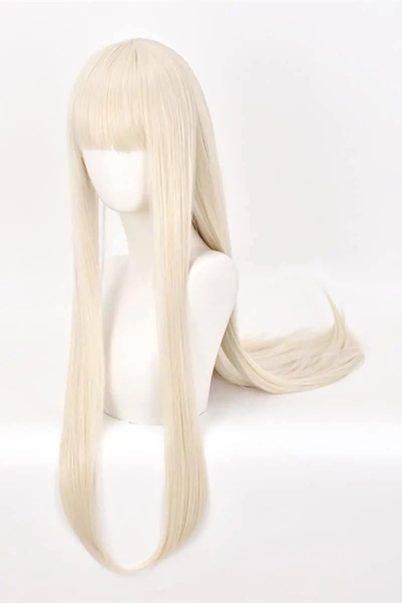 Creamy Blonde Long Straight Bangs Wig for Cosplay Runa Wigs Halloween Costume Party Wigs