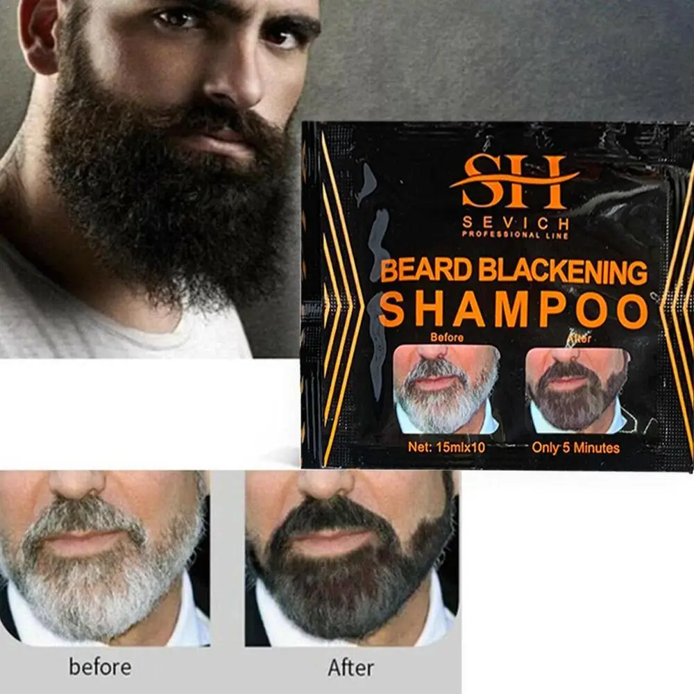 Crème de Teinture Rapide pour Barbe Noire, Moustache, Coloration des Cheveux, Noircissement, Shampooing, Tyor Baard, Teinture Capillaire