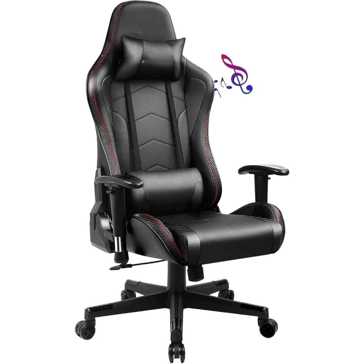 Cadeira para jogos Bluetooth com alto-falantes integrados, cadeira ergonômica para computador resistente