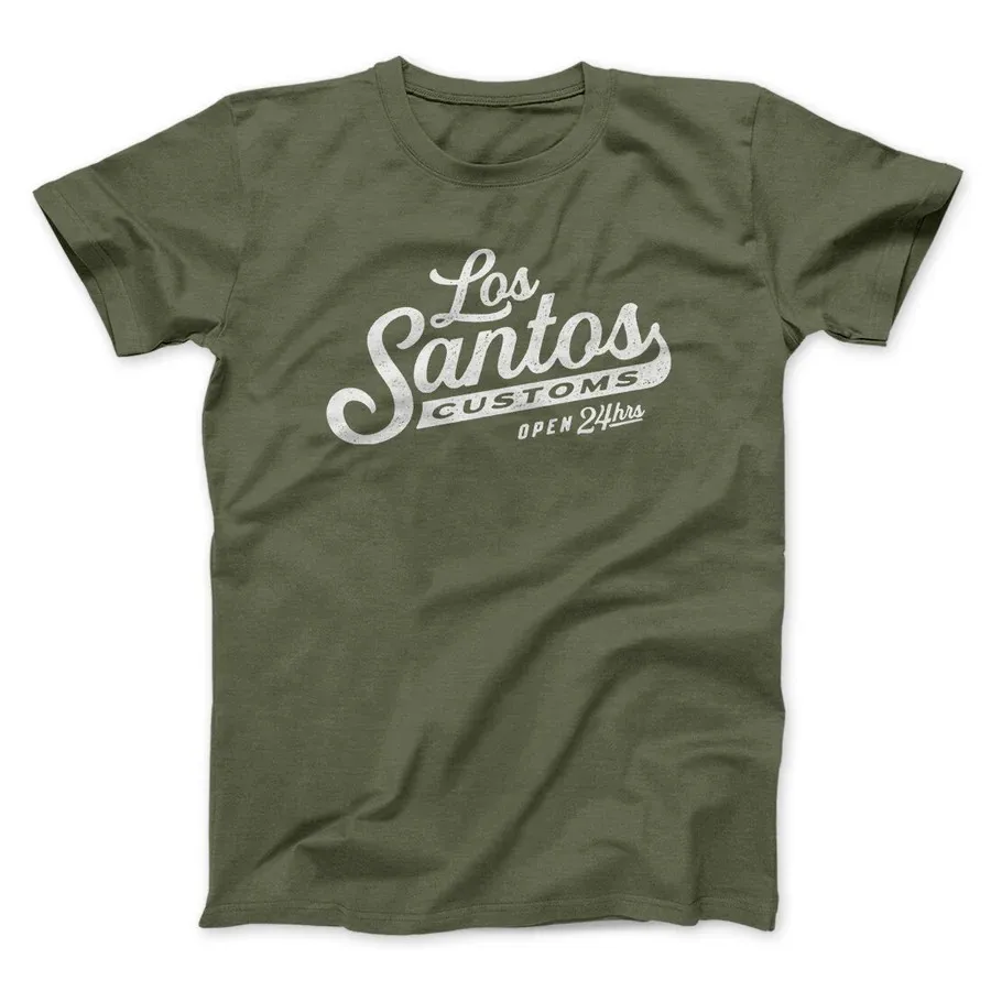 LOS SANTOS CUSTOMS MEN/UNISEX T-SHIRT Graphic Print Casual Tee Shirts  Classic letter Printed T shirts 