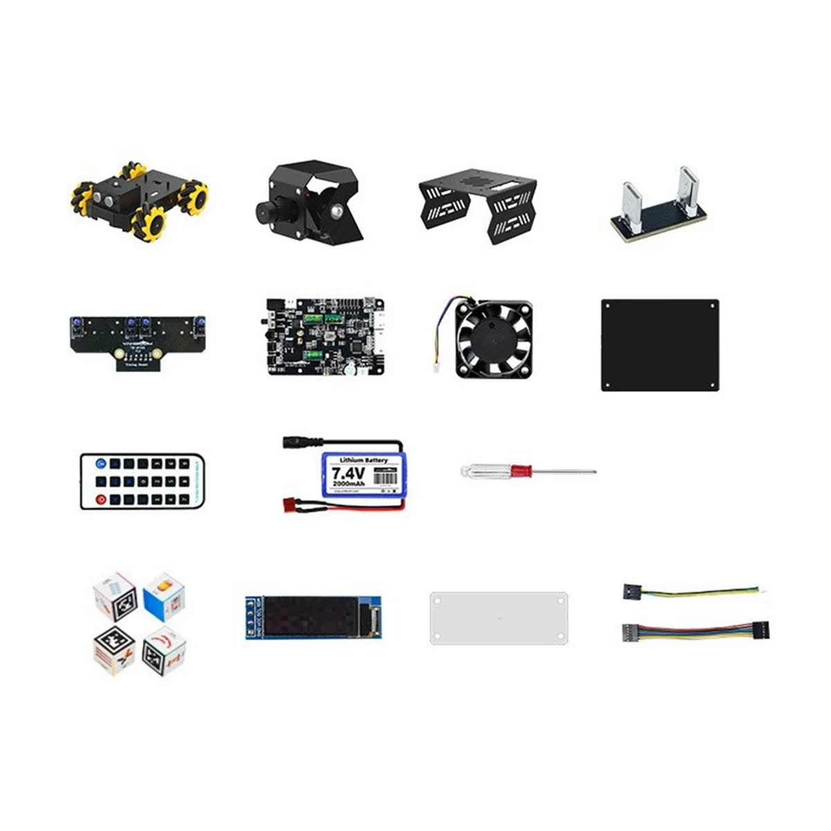 GOB-oFor Raspberry Pi 5 4WD Mecanum หุ่นยนต์รถชุด AI Vision พร้อมกล้อง DIY การศึกษา ROS2-Humble Python ชุด US