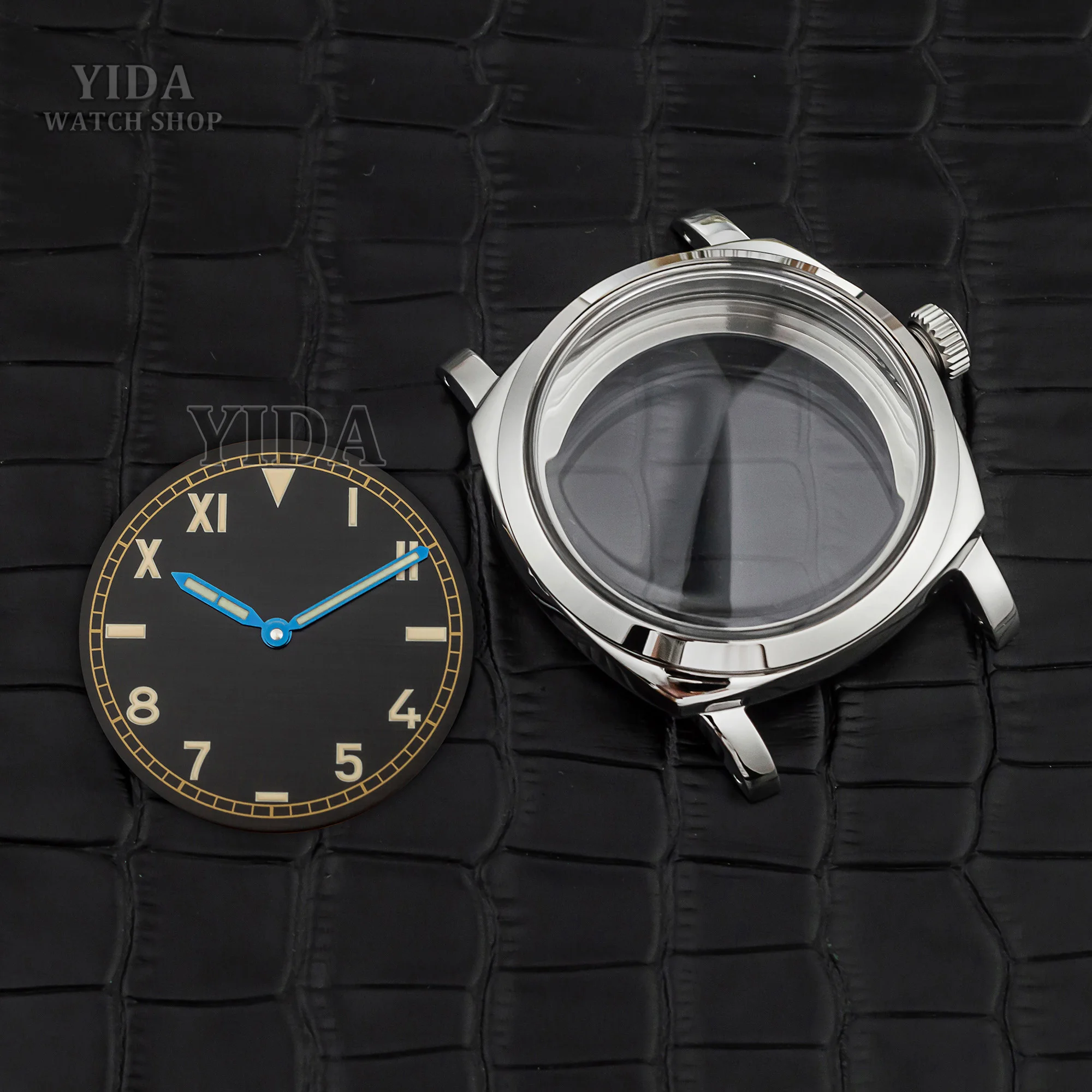 PAM Vintage Watch Case Dial Hands 316L Stainless Steel 100M Waterproof 47mm Case for PAM 6154 ETA6497/6498/ST3600 Movement Part