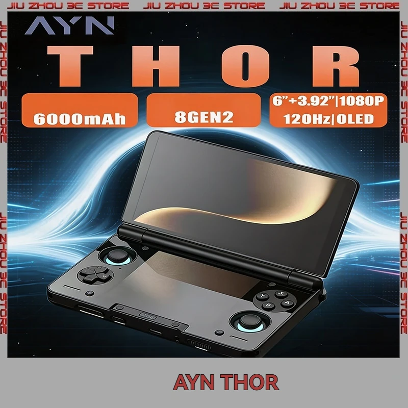 AYN Thor Dual OLED Screen Clamshell Handheld Game Console Android 120Hz 6