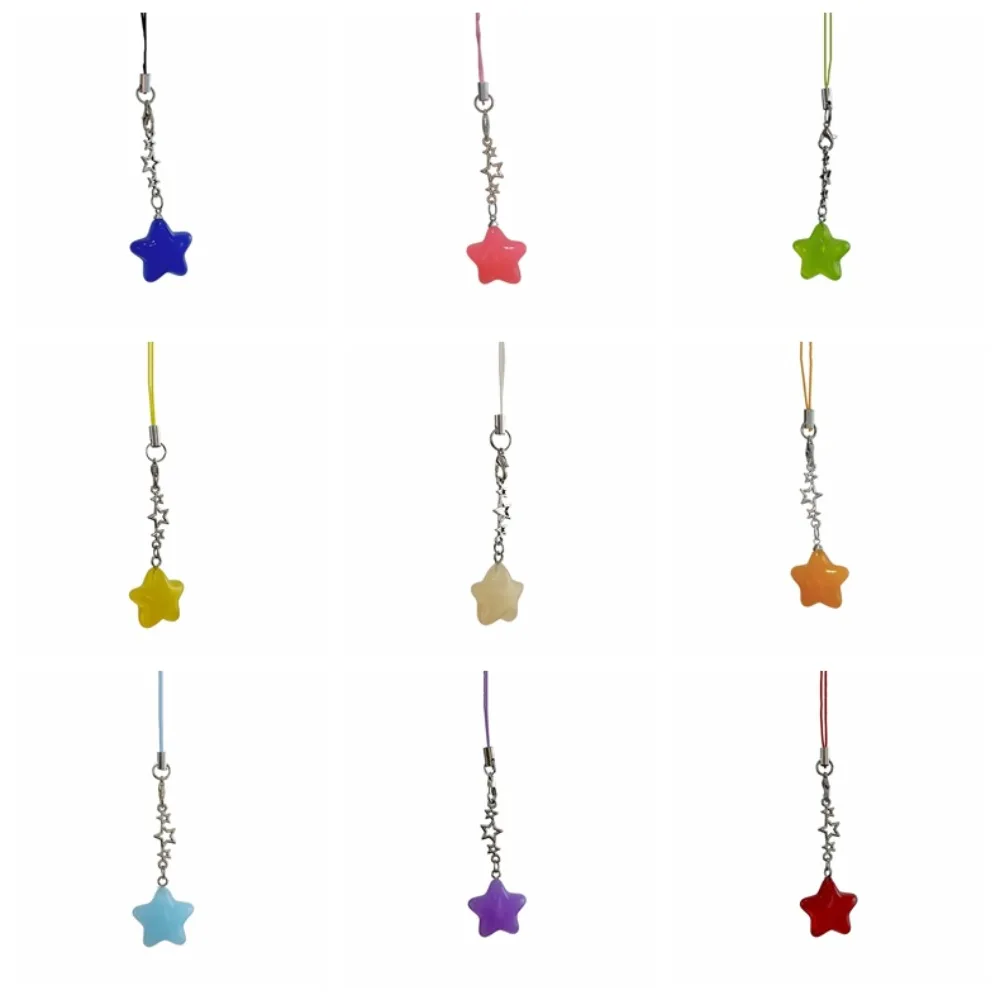 Fashion Star Star Phone Strap Keychain Pendant Phone Hanging Rope Candy Color Stylish Mobile Phone Chain Telephone Jewelry