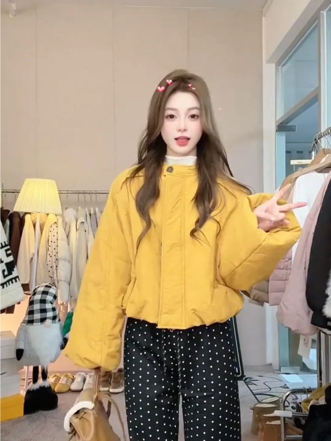 

Модная утепленная хлопковая куртка в корейском стиле с круглым вырезом, желто-оранжевого цвета, женская зимняя верхняя одежда, универсальное модное пальто