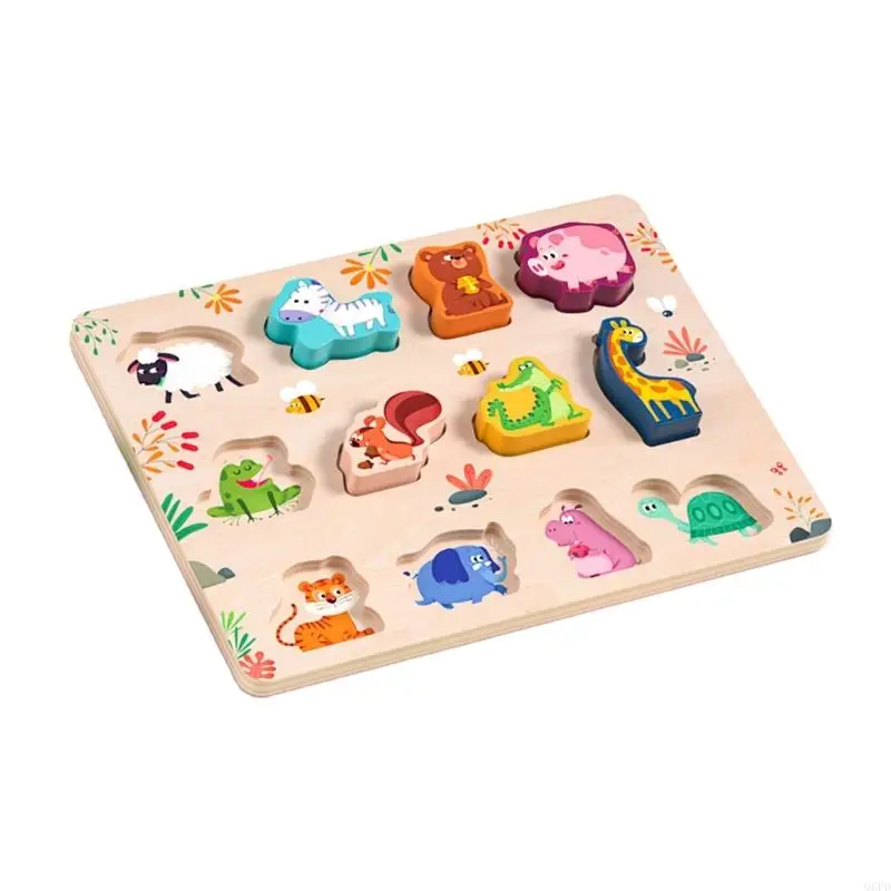 Vegetales madera Animales Rompecabezas fruta vehículos para niños 3 a 6 años Peg Peglle Game