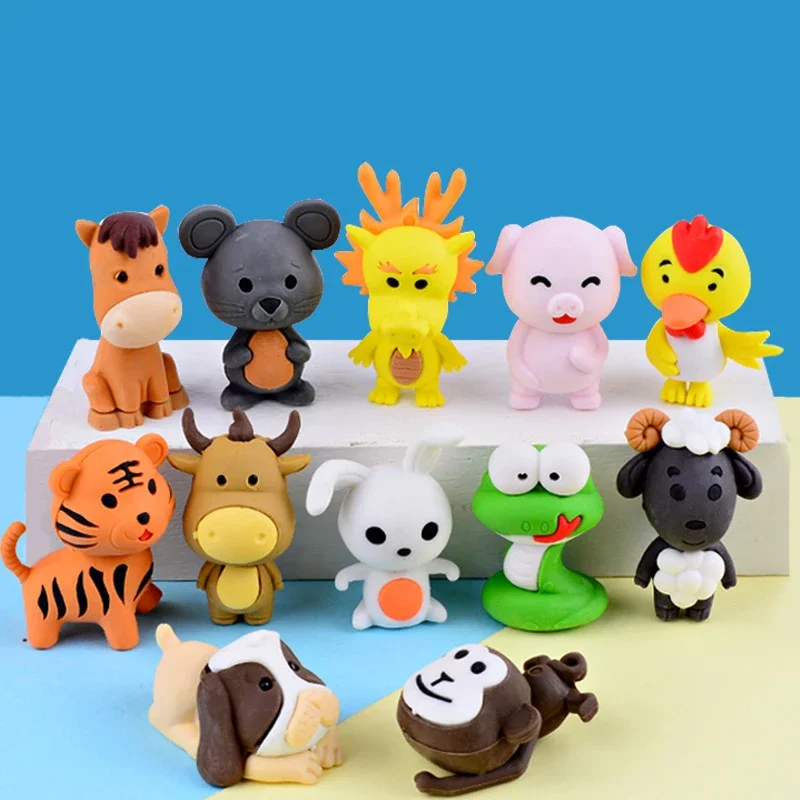 1 Pcs Eraser  Animal  Cartoon Detachable Assembled  Student Stationery Set