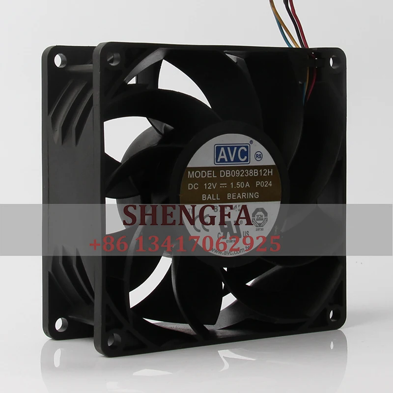 DB09238B12H Case cooling fan 4-wire high air volume axial flow centrifugal ventilation DC12V 1.50A 92X92X38MM 9cm 9038