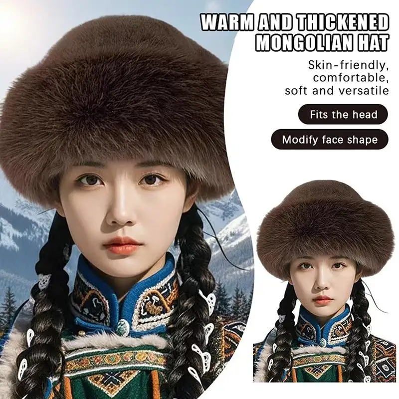 New Fluffy Fur Women's Winter Hat Warm Ear Protection Snow Ski Cap For Women Luxury Plush Fisherman Hat Warm Thicken Winter Hat