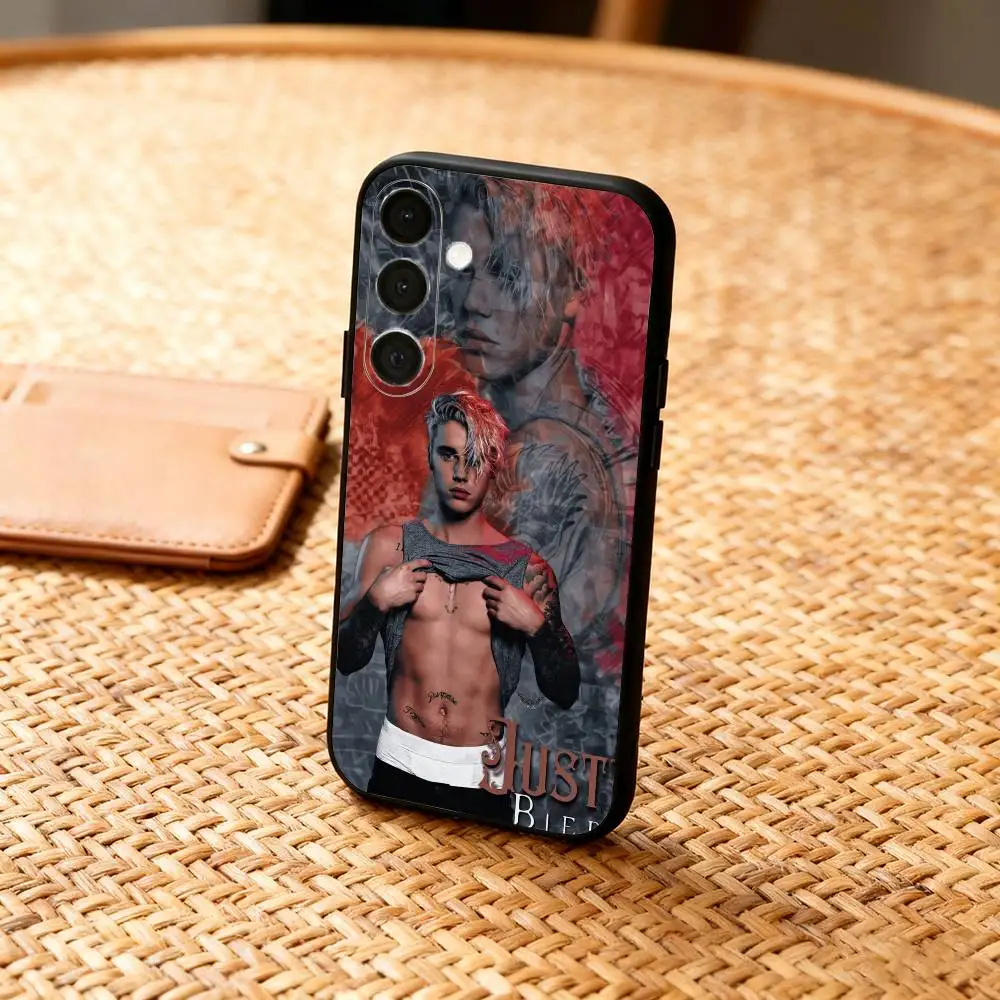 J-Justin Singer Bieber Handyhülle für Samsung A73,72,71,A52,51,40,41,A22,A32,31,A13, weiche schwarze Hülle