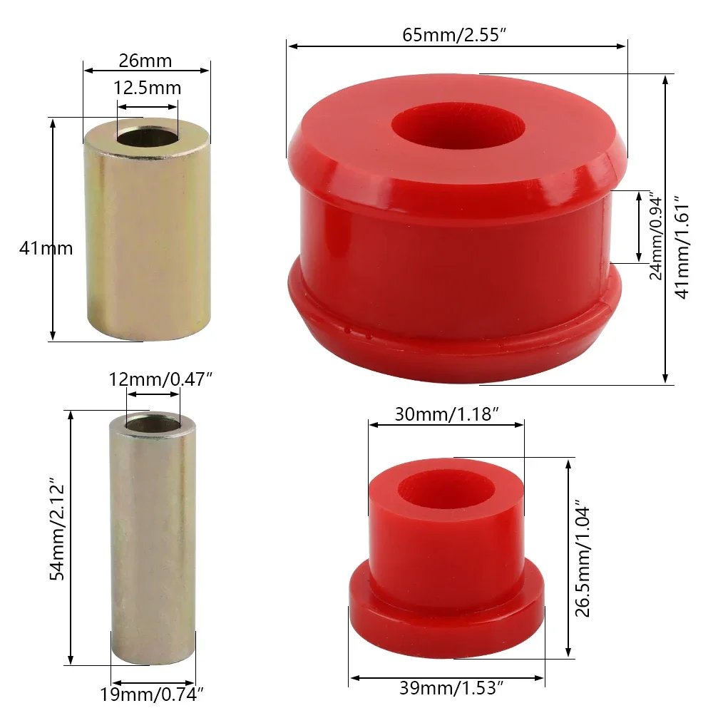 Red Front Polyurethane Control Arm Bushing Kit For 1985-06 VW Jetta Golf MK2 MK3 MK4