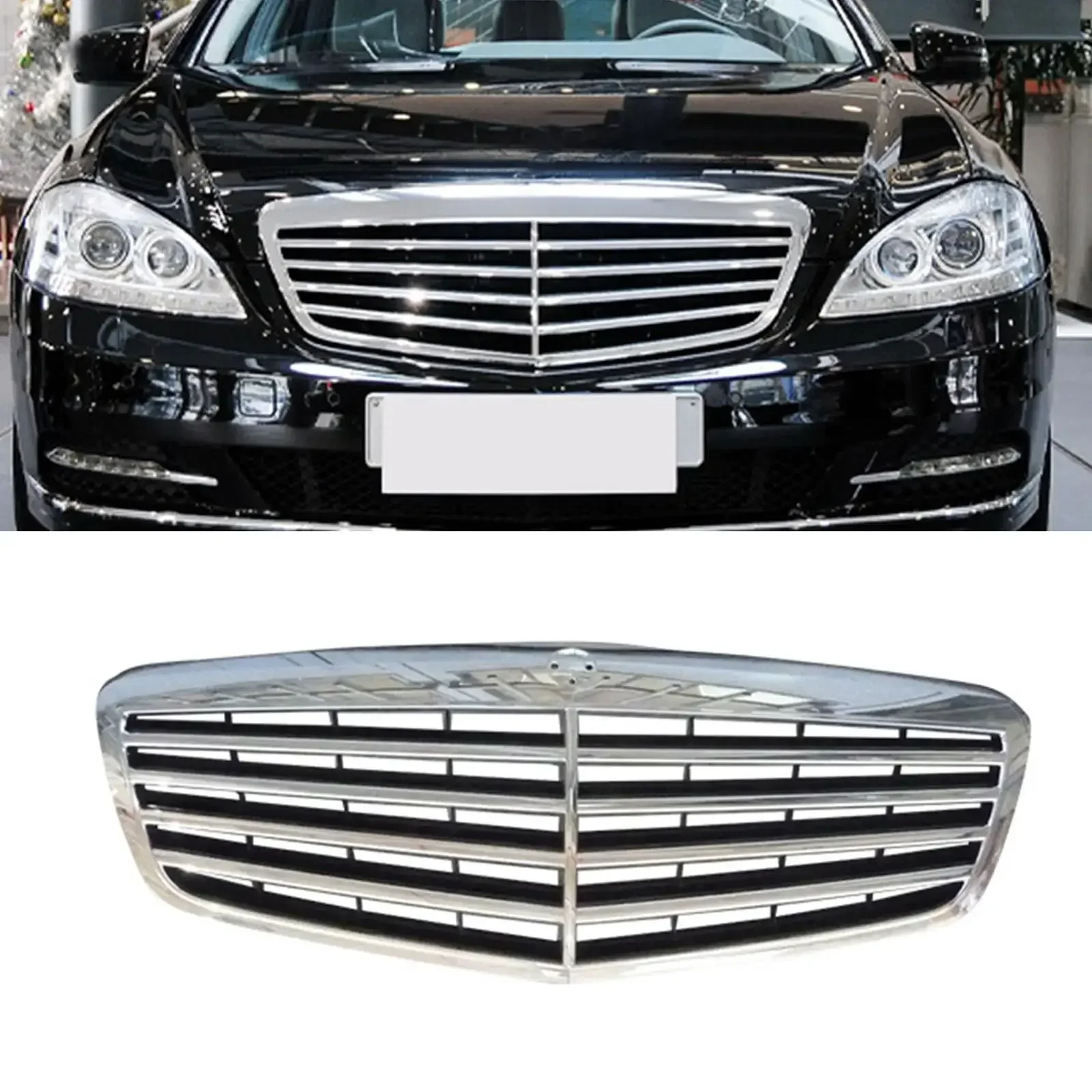 Передняя решетка капота бампера для Mercedes Benz S Class W221 2010 2011 2012 2013, решетка, украшение A2218800483 Передняя решетка капота бампера для Mercedes Benz S Class W221 2010 2011 2012 2013, решетка, украшение A2218800483