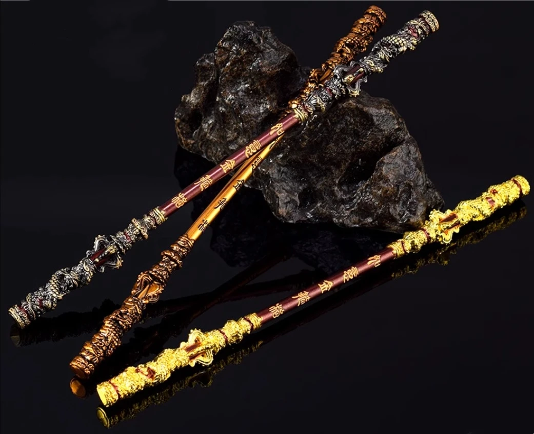 Wukong Game Staff Kungfu Wushu Sticks Golden Cudgel QiTianDaSheng Sun Wukong Weapon Toy Model Ornaments