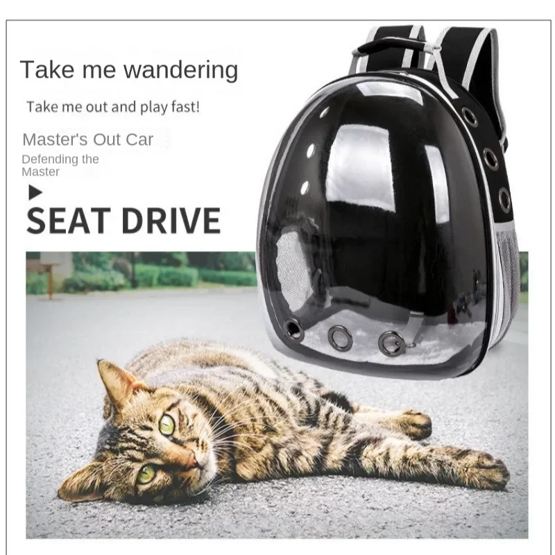 Portable pet out bag cross-border wholesale space capsule transparent cat bag breathable panoramic side open pet backpack