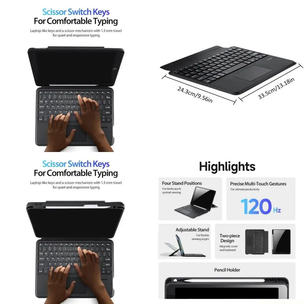 Tablets Wireless Keyboards Leather Stand for Air 4 5 11
