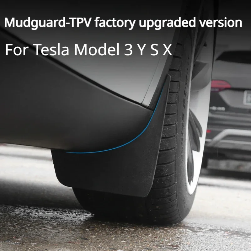 For Tesla Model 3 Y S X Mudguards Upgraded Original Mud Fenders TPV Wheel Mud Flaps 4pcs 2017-2023 Car Modification Accessories