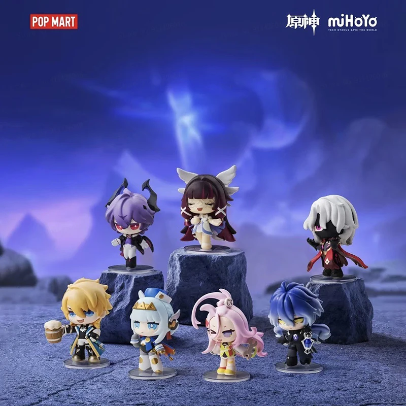 

Коллекционные мини-фигурки Popmart Genshin Impact Carnival Reunion Chibi Series (слепая коробка), подарок на день рождения для детей