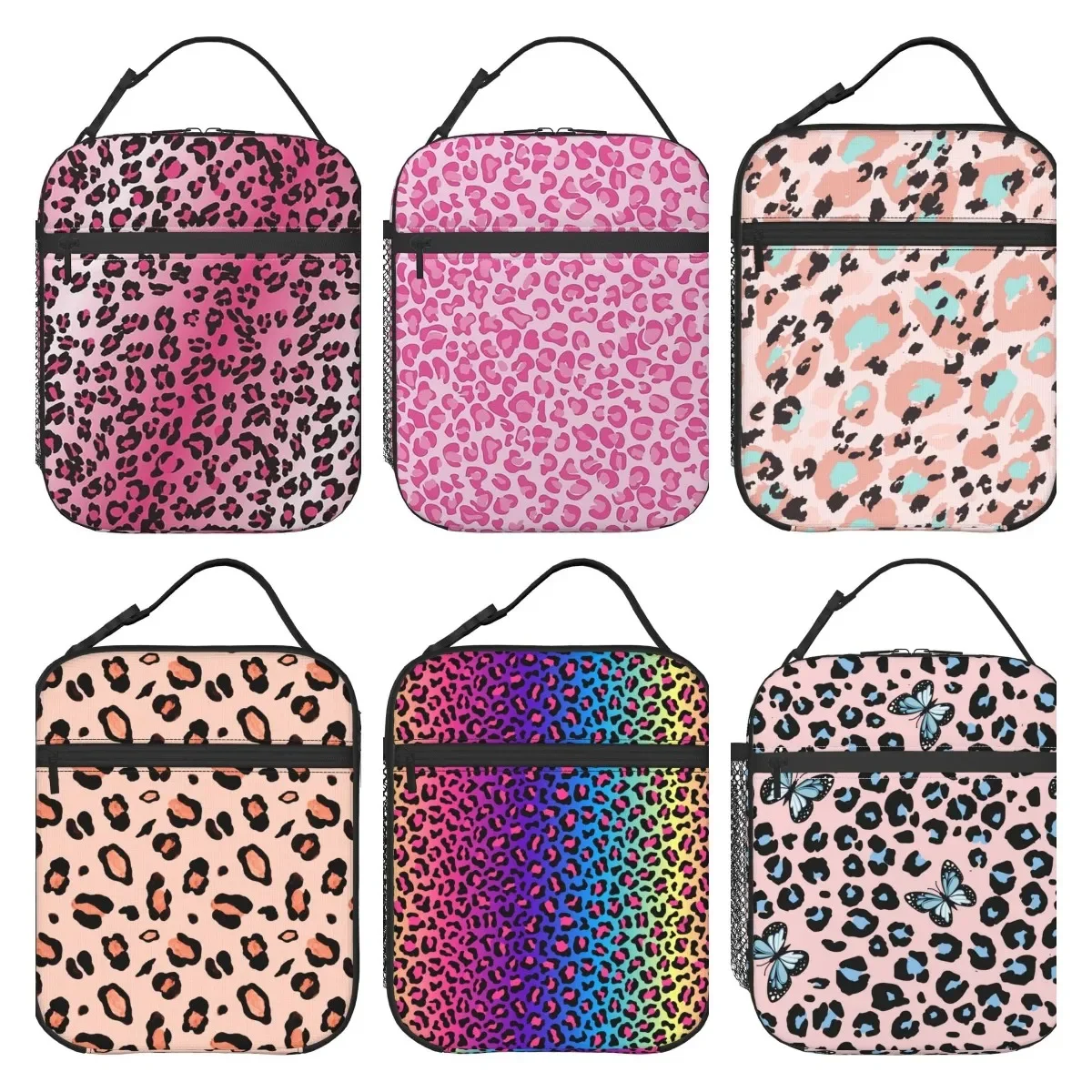 Animal Cheetah Pink And White Leopard Print Lunch Bag Tote Bag Lunch Bag For Men Women  Lunch Box Insulated Lunch Bag