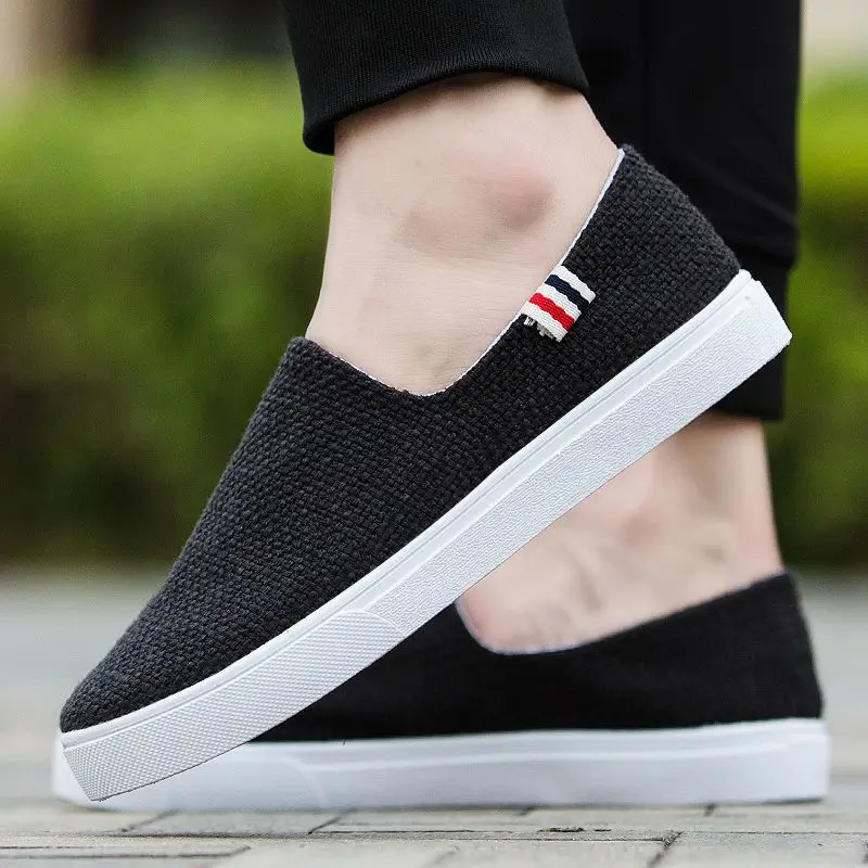 Summer Breathable Linen Shoes 2026 Men's Spring Autumn Casual Flat Shoes Male Soft Bottom Sweat-absorbing Leisure Shoes Loafers
