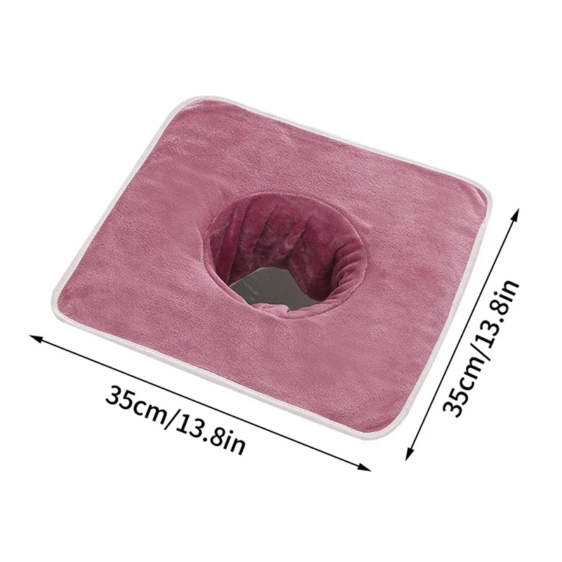 1 Pcs 35*35cm Thickened Beauty SPA Massage Table Planking Face Towel With Hole For Hospital Hotel Beauty Salon