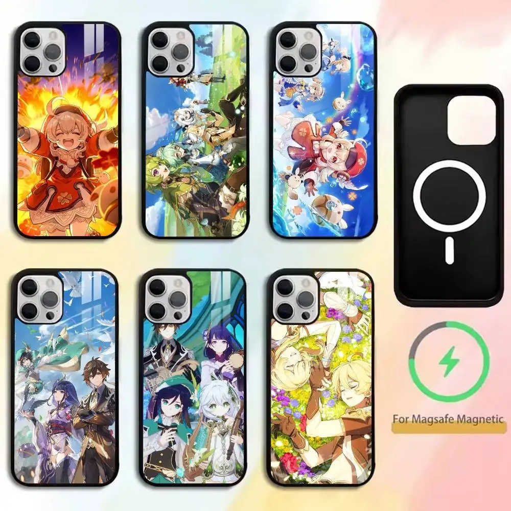 

Zhongli-Raiden Shogun-Venti-Nahida Phone Case For iPhone17,16,15,14,13,12,11 Plus,Pro Compatible with magnetic wireless charg