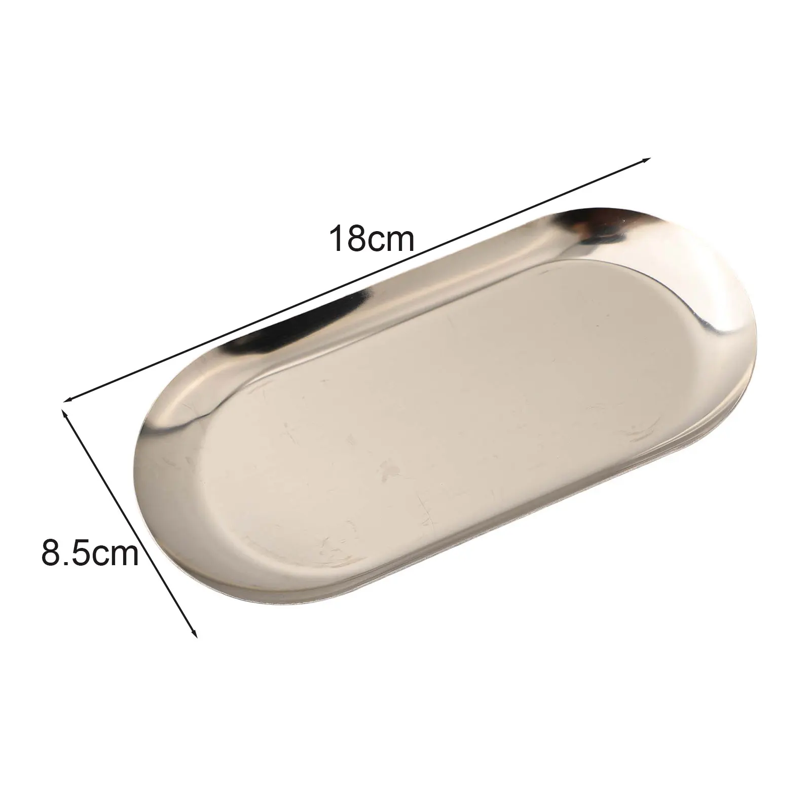 18/23/30cm Stainless Steel Jewelry Storage Tray Metal Cosmetic Storage Oval Cake Fruit Dessert Tray Snack Plate  Nut Tray