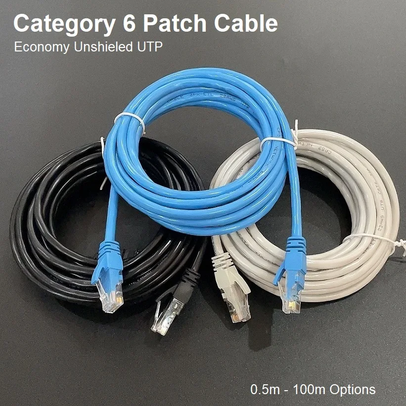 100pieces of Economy CAT6 Patch Cable with 15u gold plated plugs, Unshielded UTP, OD6mm