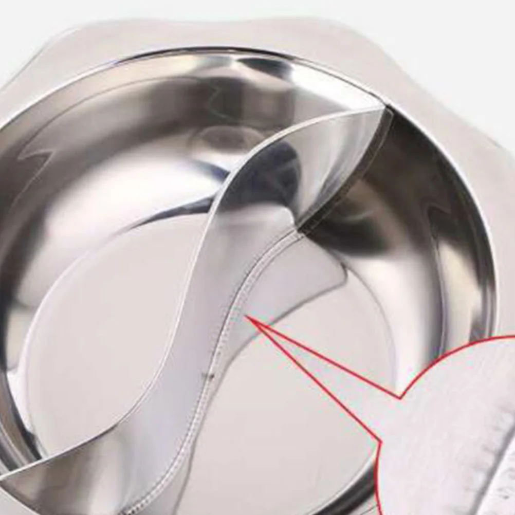 

Stainless Steel Hot Pot With Divider 28Cm Induction Cooker Pot For Family Party Non Stick Cooking Pots