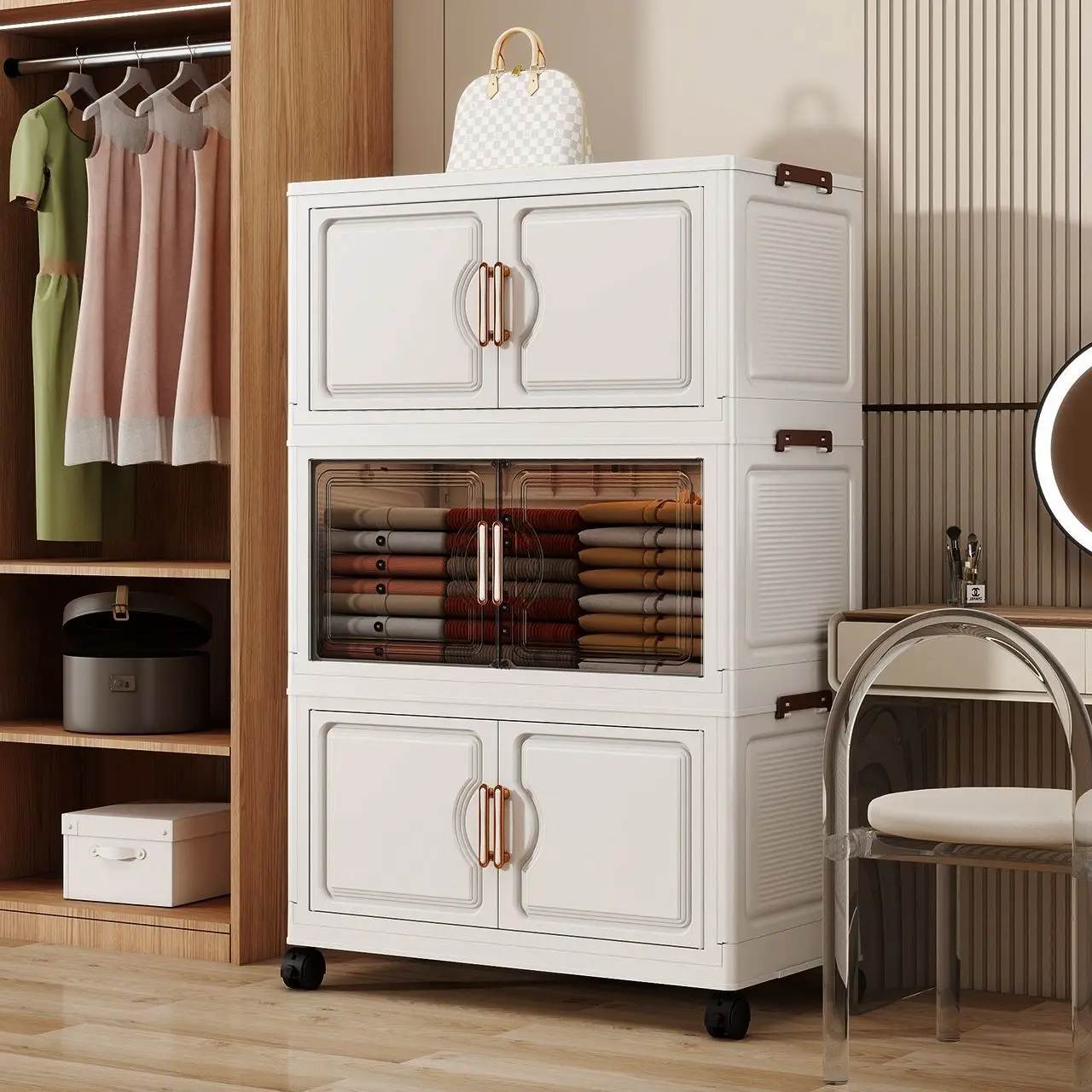 Kids Baby Storage Cabinet for Home Use No-Install Wardrobe for Storing Bags And Clothes Compact Organization Solution