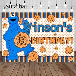 Newborn Shower Birthday Backdrop Cookies Model Cartoon Party Customlized Name Kids Happy Sweet Photocall Photo Studio Photophone