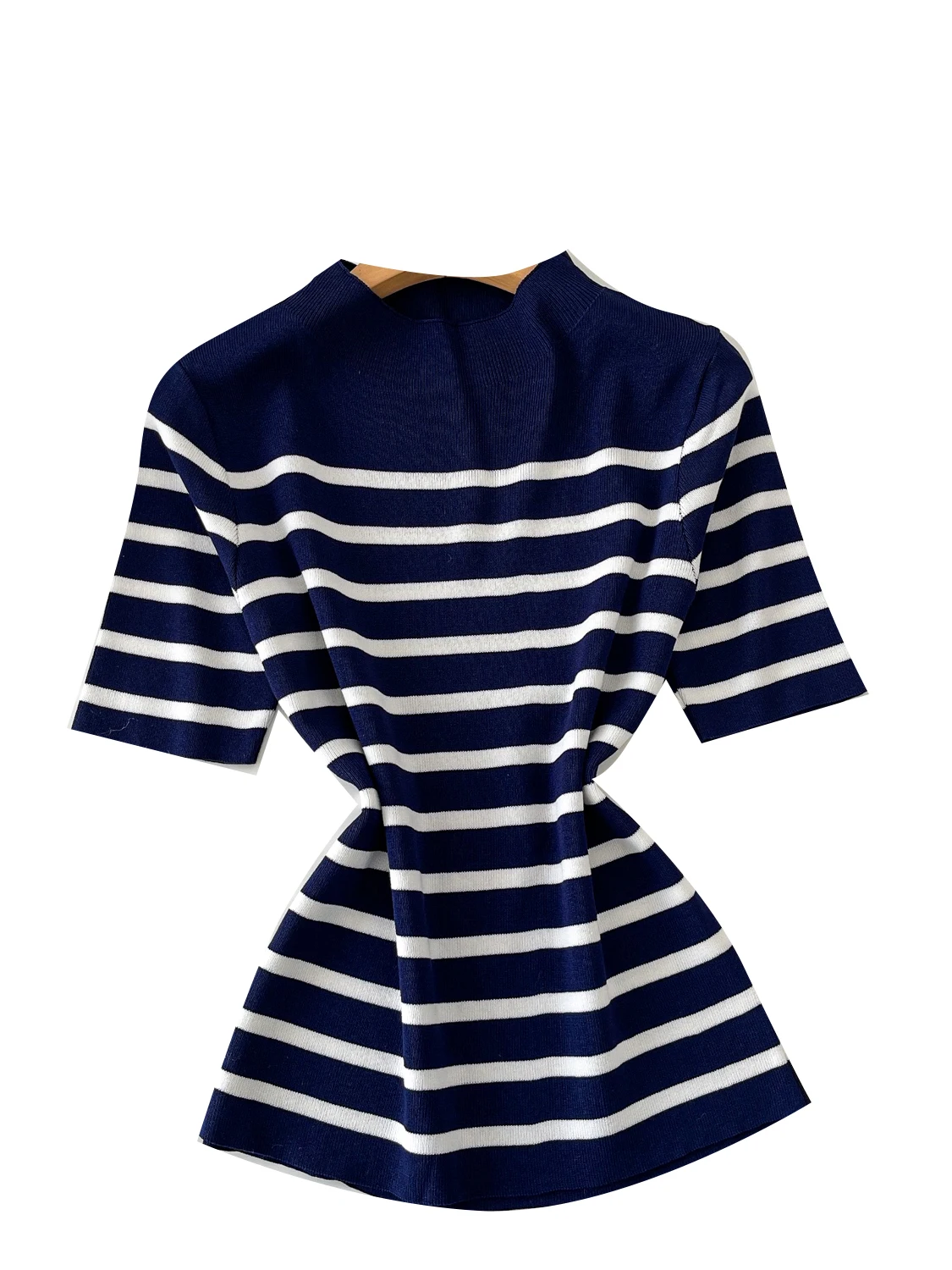 سليم صالح التباين اللون شريط محبوك ort Sve تي شيرت المرأة طبقة قاعدة أعلى الخامس Ne العادية رقيقة الصينية Sle #5