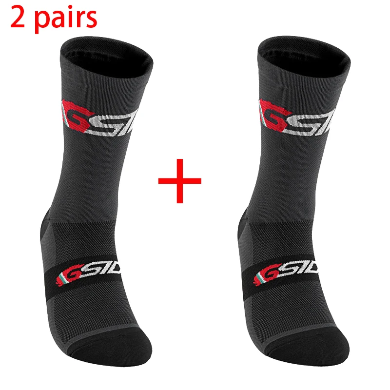 2 paar 2023 Neue Radfahren Socken Fahrrad Krankenschwester Kompression Rennrad Laufen Mtb Kniehohe Weiß Sport Lustige Marke schwarz – Detail 6