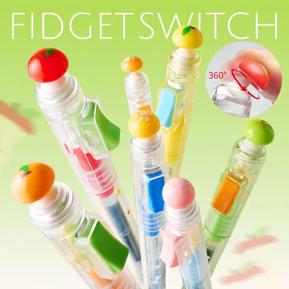4Pcs/set 0.5mm Relax Switch Pen Anti-Anxiety with Replacement Pen Refills Fidget Clicker Gel Pen Smooth Writing Study Tool
