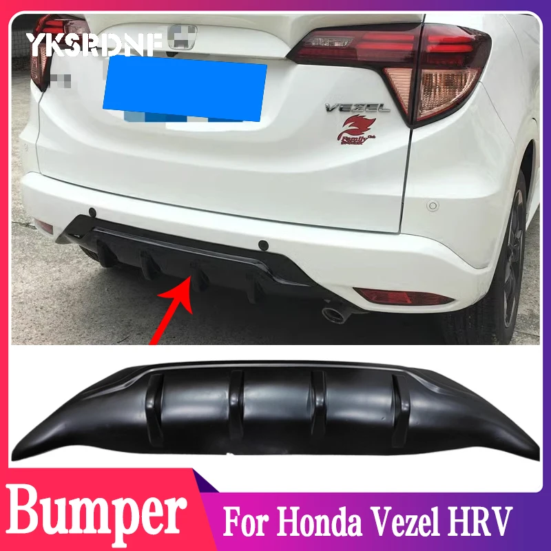 

ABS Plastic Primer Matte Black Rear Spoiler Diffuser Bumper Guard Protector Skid Plate Cover For Honda Vezel HRV 2015 2016 2017