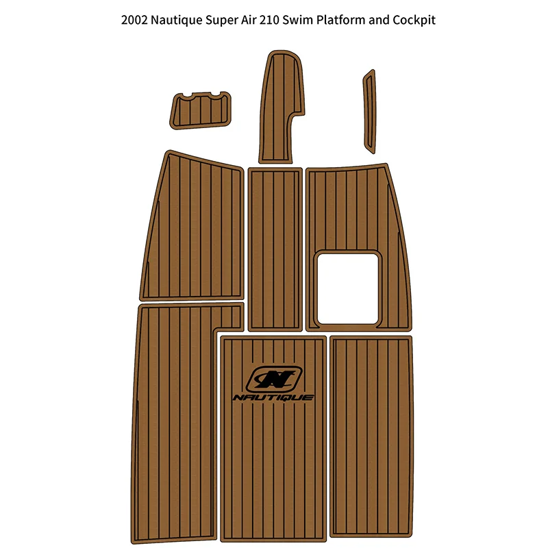 2002 Nautique Super Air 210 Cockpit Pad Boat EVA Foam Faux Teak Deck Floor Mat