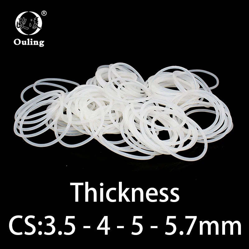 O-ring thickness 2.8/3.5/4/5/5.7mm CS silicone VMQ sealing temperature resistant gasket rubber ring complete in specifications