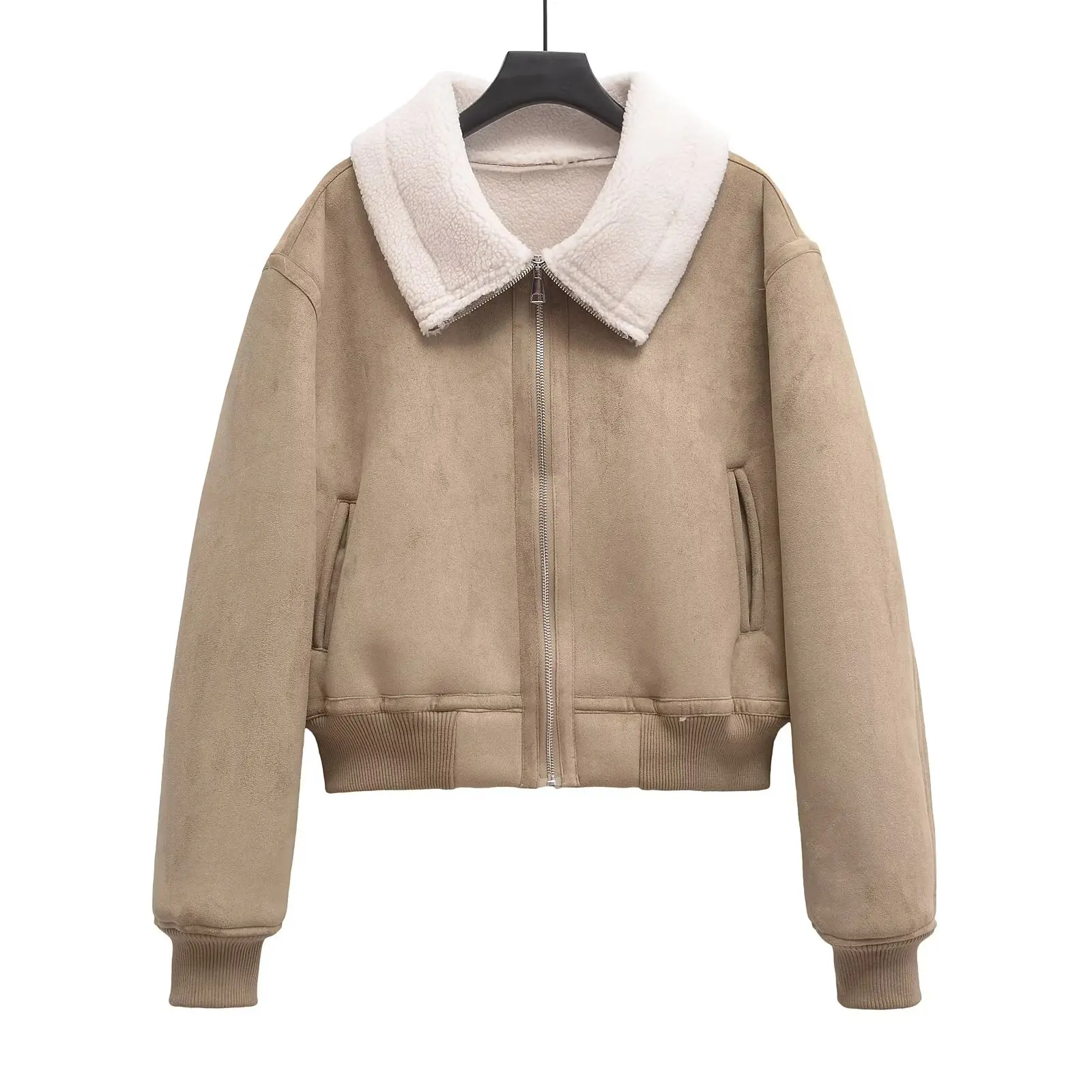 

2024 Autumn New Women's Clothing Style Fashionable and Versatile Flip Collar Fur Integrated Long Sleeve Short Jacket Coat