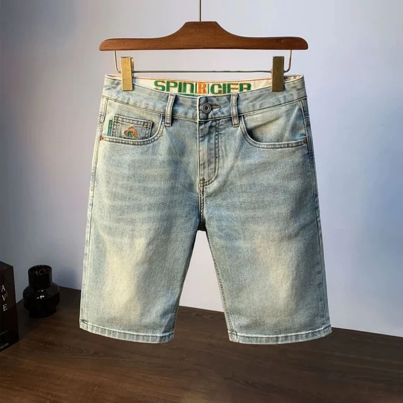 

Summer New Classic Fashion Solid Color American Retro Straight Leg Denim Shorts Men's Casual Loose Sport High Quality Shorts