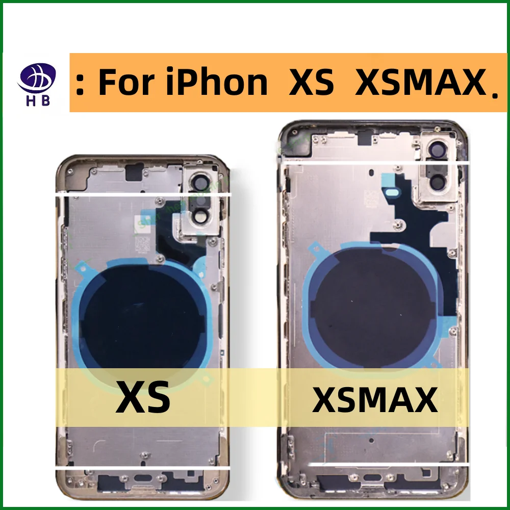 Battery Back Housing For iPhone XS Xsmax Back Cover + Mid Chassis Frame + SIM Tray+Side Key XS MAX Replaced X XR Middle Frame