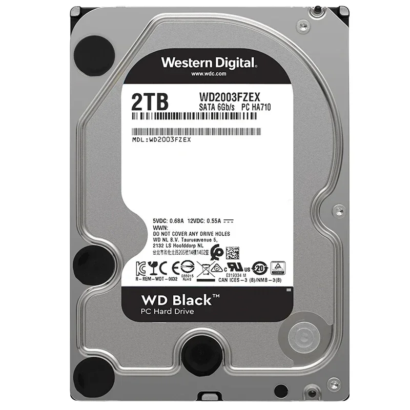 Western Digital WD Black 4TB 6TB 8TB 1TB 2TB 3.5 ''Gaming Hard Drive SATA3 HDD Device 7200RPM 6Gb / s HDD Original