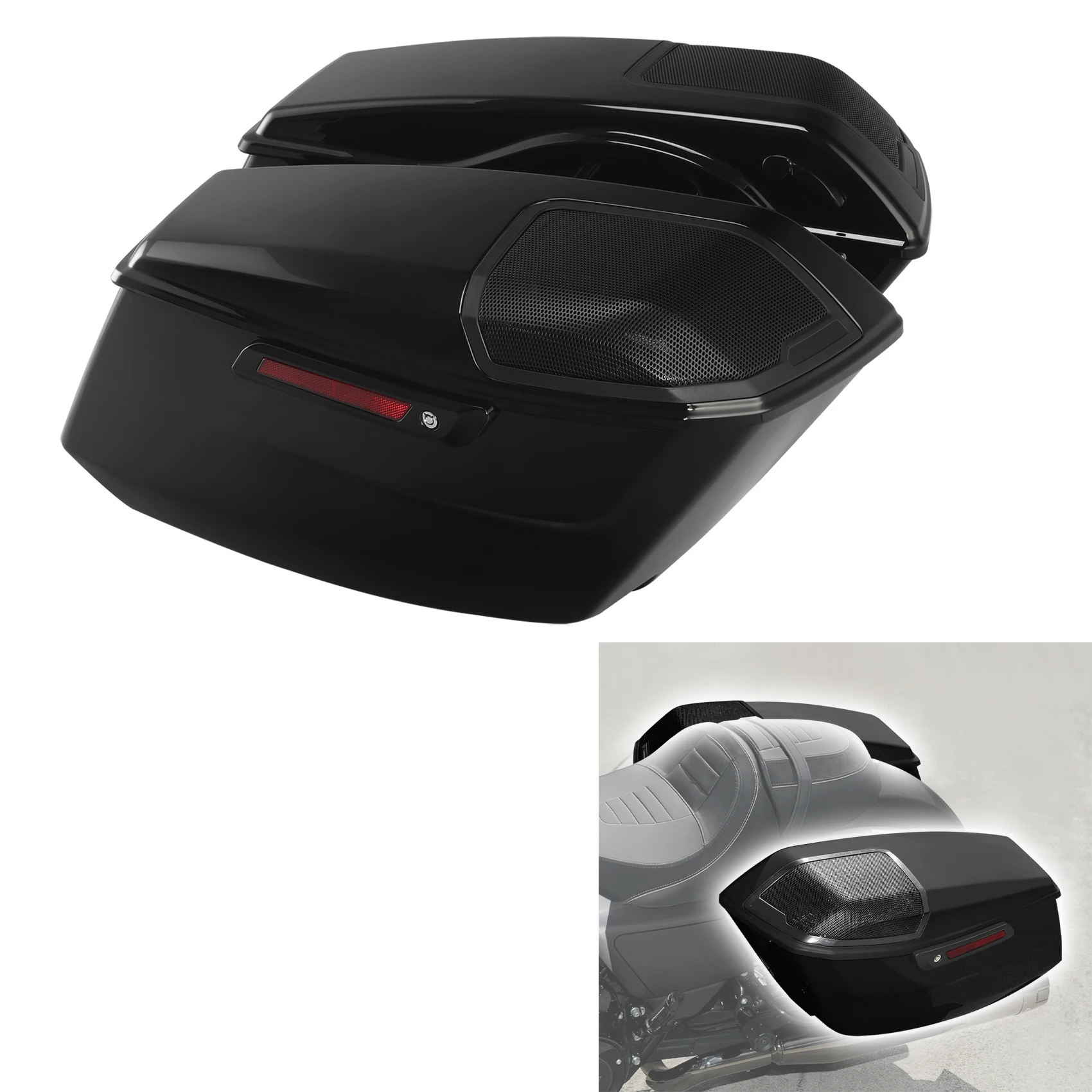 Vivid Black Hard Saddlebags 6X9
