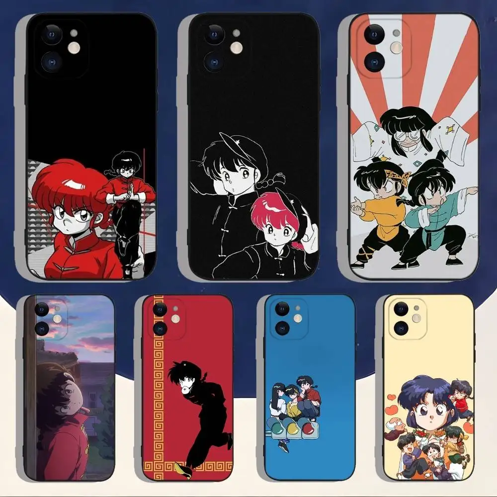 

Anime Ranma 12 Phone Case For iPhone 16,15,14,13,12,11,Pro,Max,Plus,X,XS,XR,SE,8,7,Mini,Soft Silicone Black Case