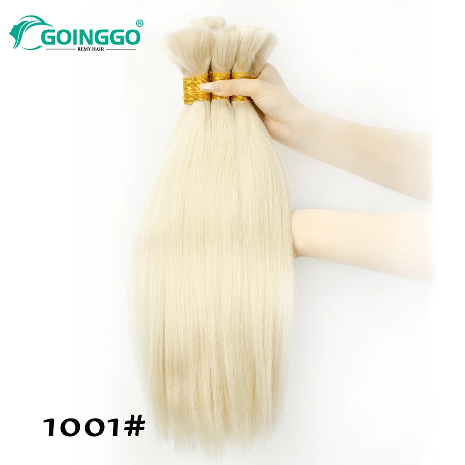 Light Blonde Human Braiding Hair Bulk No Weft Extensions Bleach Blonde Human Hair Bulk For Braiding 100G Remy Straight Bundles