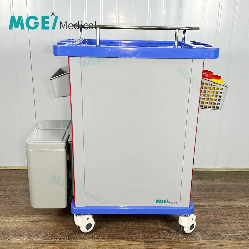 Modern Hospital Instrument Dental Medical Cart with Wheels Plastic Trolley Crash Cart